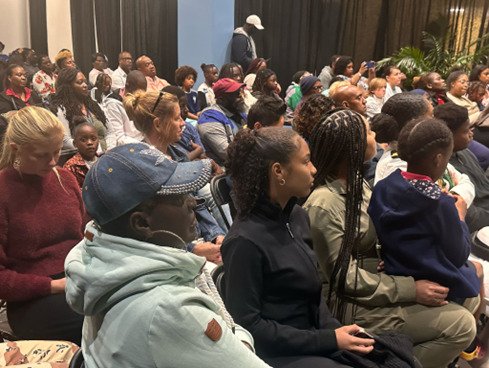 A captivated audience of players, coaches, and family members, all eager learners during the National Program/Centre of Excellence's important antidoping presentation.